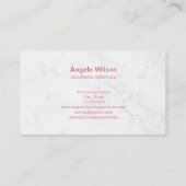 House Cleaning Services Maid Marble Roos Gold Chic Visitekaartje (Achterkant)