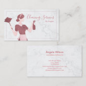 House Cleaning Services Maid Marble Roos Gold Chic Visitekaartje (Voorkant / Achterkant)