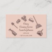 House Cleaning Services Roos Logo Maid Kantoor lux Visitekaartje (Voorkant)