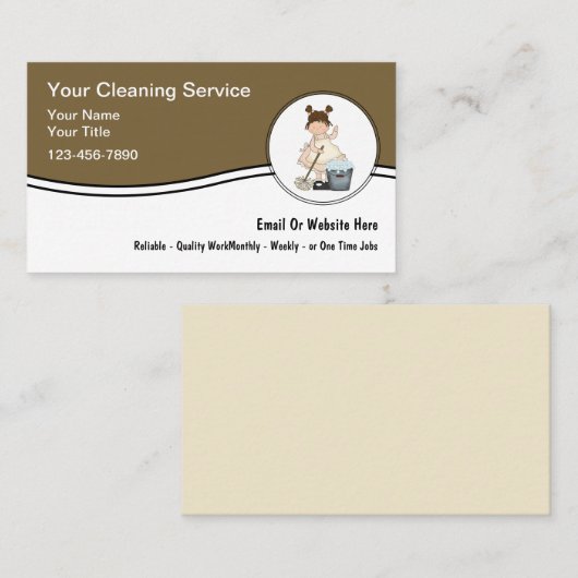 House Cleaning Simple Business Cards Visitekaartje (Voorkant / Achterkant)