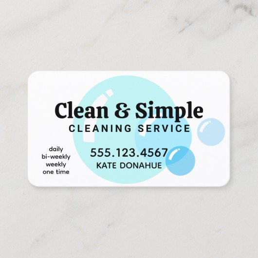 House Cleaning Soap Bubbles Visitekaartje (Voorkant)