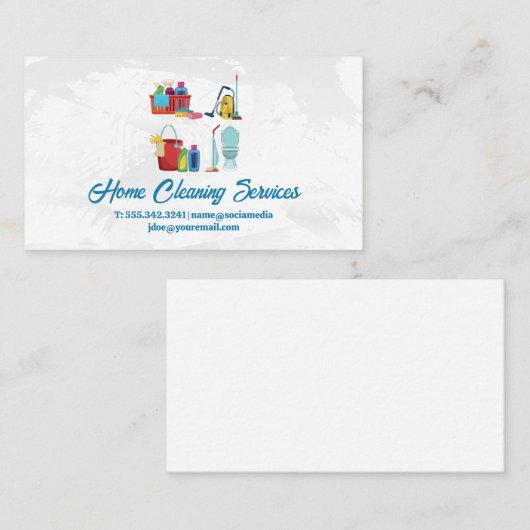 House Cleaning Supplies and Services Visitekaartje (Voorkant / Achterkant)