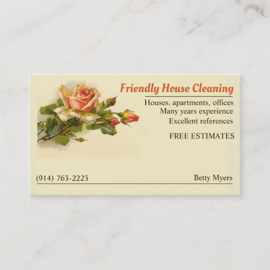 House Cleaning visitekaartje (Voorkant)