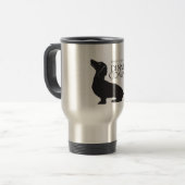 House Dachshund "Dinner is Coming" koffie-mok Reisbeker (Voorkant links)