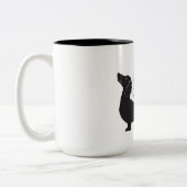 House Dachshund "Dinner is Coming" koffie-mok Tweekleurige Koffiemok (Links)