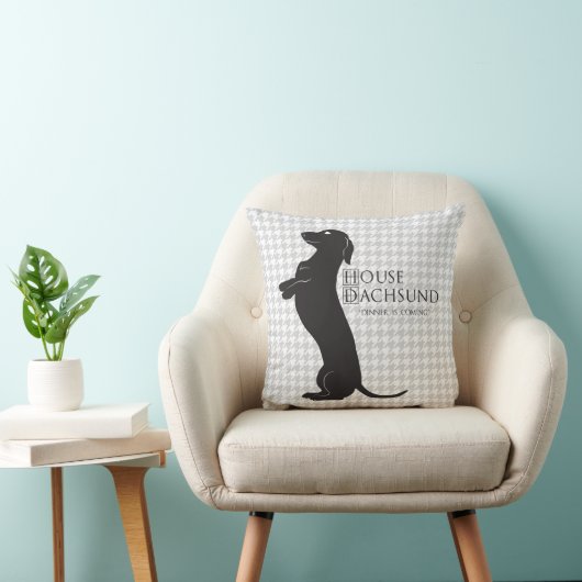 House Dachshund "Dinner komt eraan" werpt kussen (Stoel)
