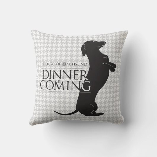House Dachshund "Dinner komt eraan" werpt kussen (Achterkant)