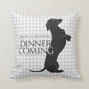 House Dachshund "Dinner komt eraan" werpt kussen