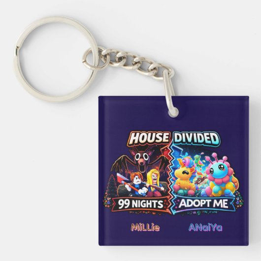 House Divided 99 Nachten vs Adopt Me Neon Horror Sleutelhanger (Voorkant)