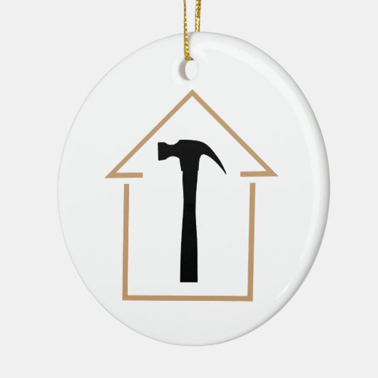 House en Hammer Keramisch Ornament (Links)