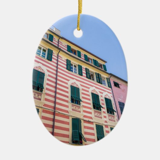 House facades Monterosso Cinque Terre Liguria Ital Keramisch Ornament (Voorkant)