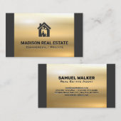 House Family Logo | Goud metaal Visitekaartje (Voorkant / Achterkant)