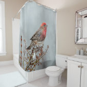 House Finch in Snow - Originele foto Douchegordijn (In situ)