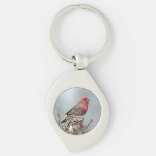 House Finch in Snow - Originele foto Sleutelhanger