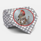 House Finch in Snow - Originele foto Stropdas (Opgerold)
