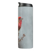 House Finch in Snow - Originele foto Thermosbeker (Geroteerd rechts)