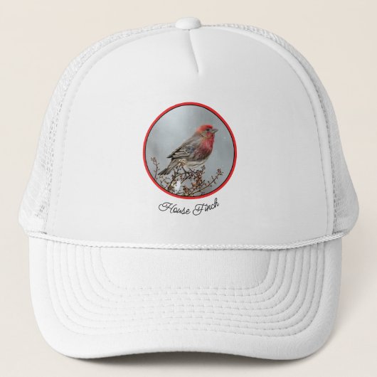 House Finch in Snow - Originele foto Trucker Pet (Voorkant)