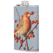 House Finch met Hawthorn Berries Heupfles (Links)