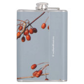 House Finch met Hawthorn Berries Heupfles (Achterkant)