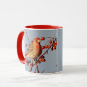 House Finch met Hawthorn Berries Mok (Voorkant links)