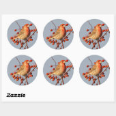 House Finch met Hawthorn Berries Ronde Sticker (Vel)