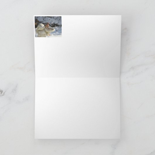 House Finch on Rabbit Bird Feeder Kaart (Binnen)