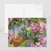 House Finch Pair Nest in Wreated Waterverf Art Briefkaart (Voorkant / Achterkant)