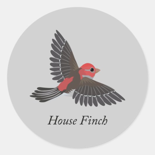 House Finch Ronde Sticker (Voorkant)