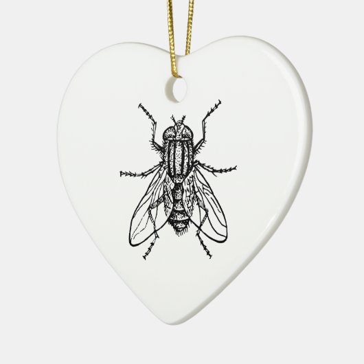House Fly Keramisch Ornament (Links)