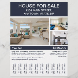 House for Sale Flyer with Phototraar Off Strips