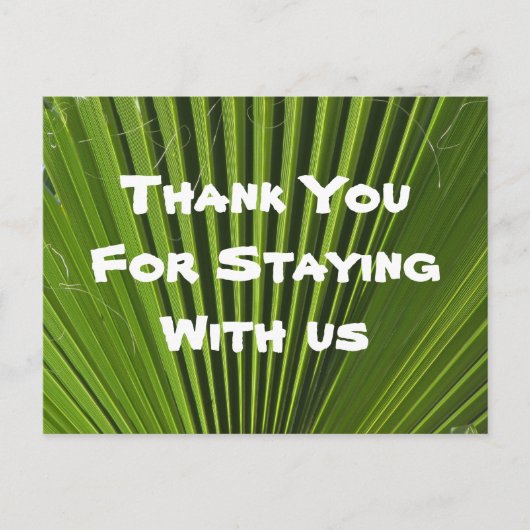 House Guest Bedankt Green Palm Leaf Appreciation Briefkaart (Voorkant)