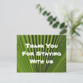 House Guest Bedankt Green Palm Leaf Appreciation Briefkaart (Staand voorkant)