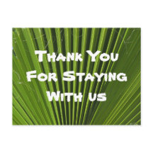 House Guest Bedankt Green Palm Leaf Appreciation