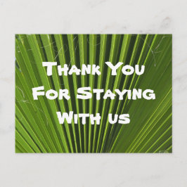 House Guest Bedankt Green Palm Leaf Appreciation Briefkaart