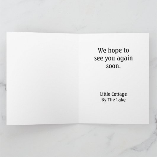 House Guest Hartelijk dank voor Lakeside Lake Home Bedankkaart (Binnen)