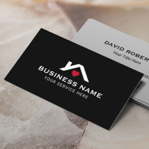 House Heart Logo Construction Real Estate Realtor Visitekaartje