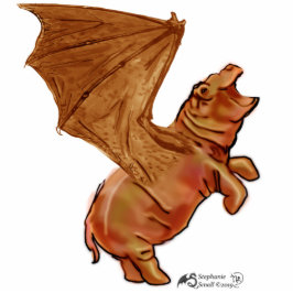 House Hippo Hippopotamus Bat Dragon Monster Beast Staand Fotobeeldje