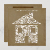 House Home Housewarming Fotoparty Uitnodiging (Voorkant / Achterkant)