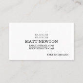 House Home Remodeling Renovation Construction Busi Visitekaartje (Achterkant)