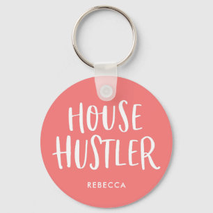 House Hustler Real Estate Coral Personalized Agent Sleutelhanger