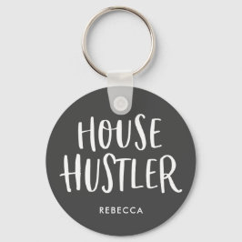 House Hustler Real Estate Personalized Agent Gray Sleutelhanger