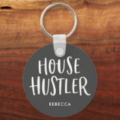 House Hustler Real Estate Personalized Agent Gray Sleutelhanger (Voorkant)