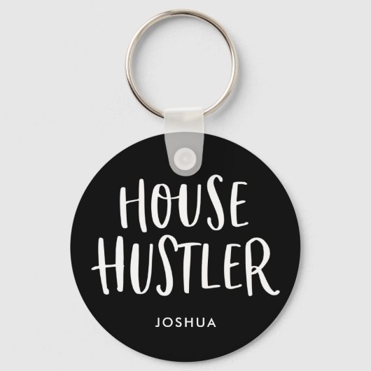 House Hustler Real Estate Personalized Agent Manne Sleutelhanger (Voorkant)