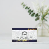 House Icon | Marmer | Goudstof Visitekaartje (Staand voorkant)