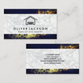 House Icon | Marmer | Goudstof Visitekaartje (Voorkant / Achterkant)