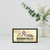 House Icon Metallic Visitekaartje (Staand voorkant)