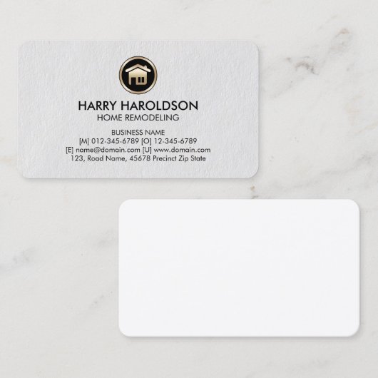 House Icon Premium Home Remodeling Visitekaartje (Voorkant / Achterkant)