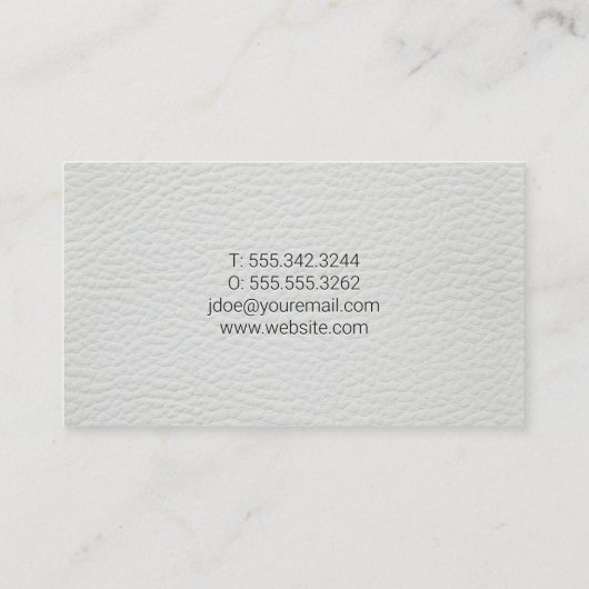 House Icon | Wit leder Visitekaartje (Achterkant)