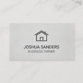 House Icon | Wit leder Visitekaartje (Voorkant)
