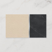 House Icon | Zwarte marmer | Achtergrond leder Visitekaartje (Achterkant)